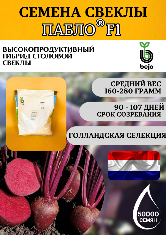 Пабло F1 семена столовой свеклы
