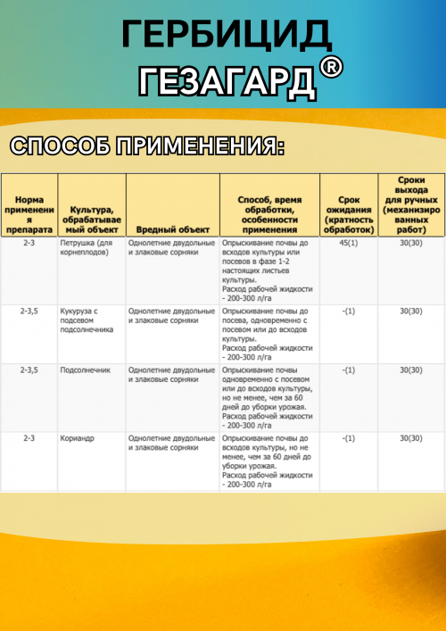 Гезагард, КС 100 мл гербицид