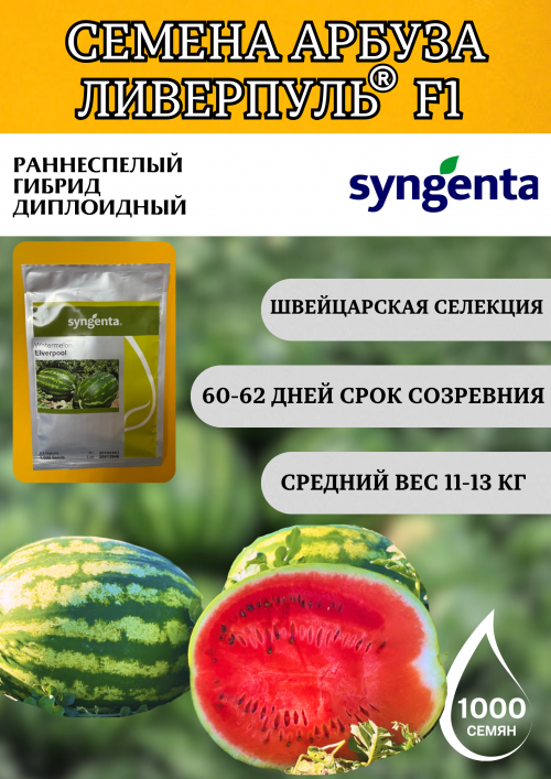 Ливерпуль F1 1000 штук семена арбуза