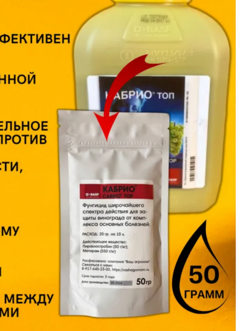 Кабрио топ фунгицид для винограда