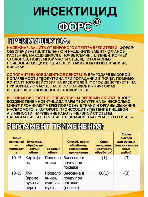 Форс, Г инсектицид